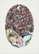 IT III (In Bed) -  2011, watercolor and felt-tip pen, 52x37 cm. excl. frame 
   